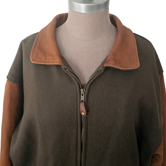 Golden Bear Vintage Men’s Varsity Bomber Loden Stripe Knit Jacket Size Large - Picture 8 of 17